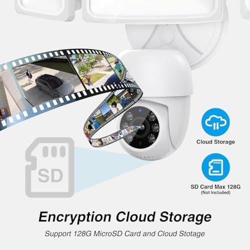 Onforu Floodlight Camera Outdoor, 2K Smart Home Security Camera Wired, 360° Surveillance Al Detection & Auto Tracking, 5500 Lumens Motion-Activated Flood Light Cam, Color Night Vision, 2-Way Audio 7