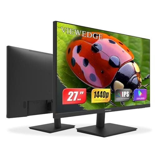 Viewedge 27 inch Monitor with 2K 2560 x 1440 IPS Panel 75hz | Computer Monitor 27 inch QHD with HDMI, DP and Wall Mountable | Eye Protection PC 1440p Monitor for Working and Gaming