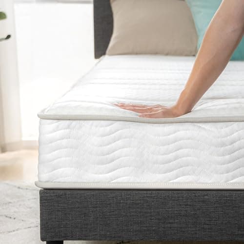 Zinus 8 Inch Foam and Spring Hybrid Mattress [New Version], Twin, Fiberglass Free, Medium Firmness, Durable Support, Certified Safe Foams & Fabric, Mattress in A Box, White 9