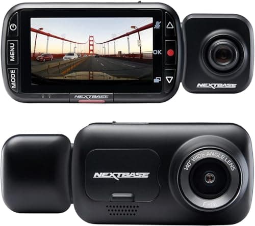 Nextbase 222x Front and Rear Dash Cam | Car Recording Camera | Full 1080p/30fps HD Recording DVR Cam | 140 Degree Wide Viewing Angle | SOS Emergency | Polarising Filter Compatible | Black