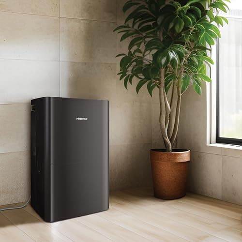 Hisense Energy Star 50-Pint Portable Dehumidifier with Built-in Pump, Auto-Shutoff and Timer, Home Dehumidifier and Moisture Absorber For Basement, Garage, Living Room (Renewed) 9