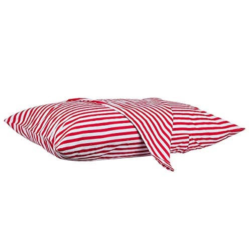 rockcloud Pillow Case Set 400 Thread Count 100% Cotton Standard Size 2pc, Red Stripe 7