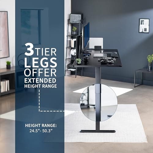 VIVO Electric 83 x 30 in Dual Motor Sit Stand Desk, Memory Height Adjustment, 2B Series, Black Top Black Frame, DESK-KIT-2B8B 5