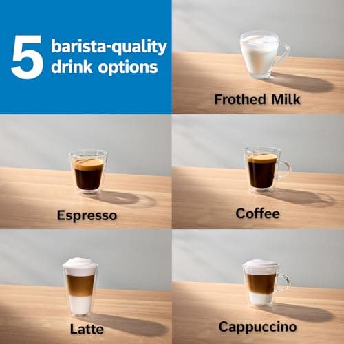 Bosch 300 Series Fully Automatic Espresso and Coffee Machine – One Touch Milk Drinks, Built-In Ceramic Grinder, In-Cup Frother, Easy Clean and Descale, Black TIU20109 4