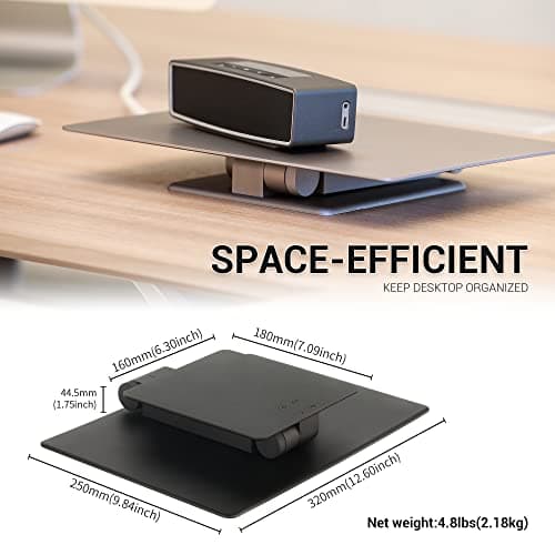 Rmour Heavy-Duty Laptop Stand, Adjustable Desk Converter with Gear Lock Sturdy for Gaming Laptops & Workstations, Raise Up to 15.16”, Edge-Free Panel & Versatile Desk Clamp Headphone Hanger -Black 9