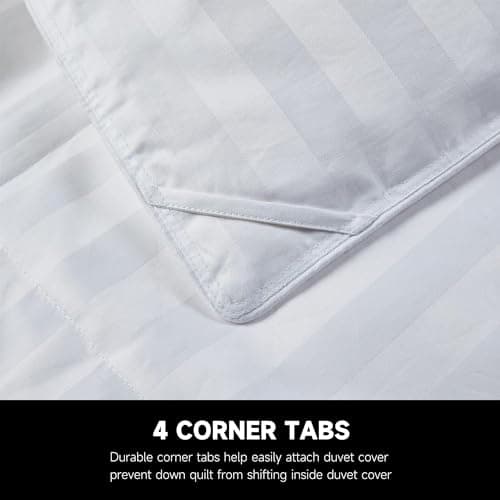 Beautyrest Hungarian White Goose Down Comforter Queen/Full Size, 100% USA Grown Cotton Fabric, 750 Fill Power Fluffy Duvet Insert, 500 Thread Count All Seasons Warmth Luxurious Comforters,90" x 98" 5