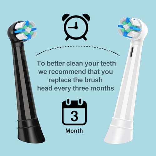 IO Replacement Heads Compatible with Oral b iO 2/3/4/5/6/7/8/9/10 Series Electric Toothbrush, 8 PCS Brush Heads Compatible with Oral B IO for Teeth Cleaning (Black/White) 5