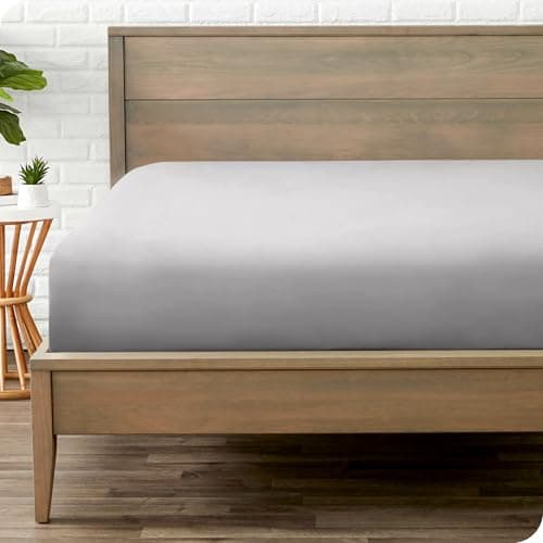 Bare Home Fitted Bottom Sheet King Size - Premium 1800 Microfiber - Ultra-Soft Hotel Luxury - Deep Pocket - Durable and Long Lasting (King, Light Grey)