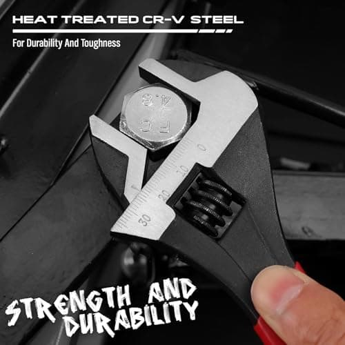 SEDY Adjustable Wrench Set Pipe Spanner: 6" 8" 10" Wide Jaw Black Oxide Wrench With Cushion Grip, Laser Marked Metric & SAE Scales, CR-V Steel for Professional 6