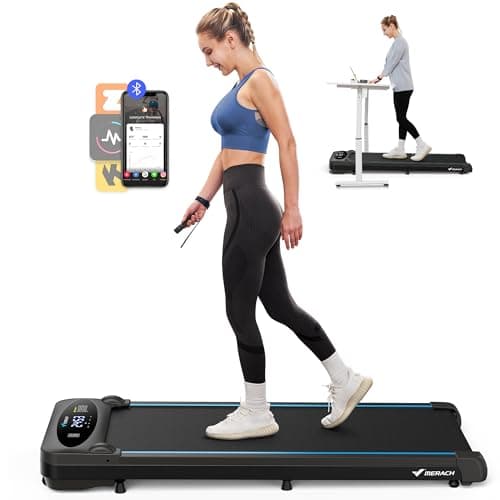 MERACH Walking Pad, 2.75HP Quiet Under Desk Treadmills for Home, Portable Walking Treadmill with Magnetic Remote Control, LED Display, APP