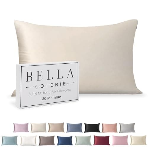 Bella Coterie Luxury Silk Pillowcase for Hair and Skin | 30 Momme | 100% Pure 6A Mulberry Silk | Super Soft | Perfectly Plush [Queen, Ivory]