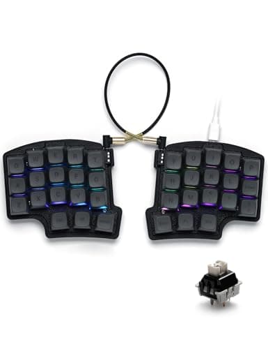 YIVU wired split mechanical keyboard 40% layout 3*5 orthogonal layout PBT keycaps ergonomic Support QMK/VIAL key remapping Hot-swappable RGB gaming keyboard Pre-lubricated linear switches Smooth feel