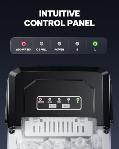 Silonn Ice Maker Countertop Machine with Handle, 26lbs in 24h, 9 Ice Cubes Ready in 6 Mins, Self-Cleaning Ice Makers with Basket and Scoop, Ideal for Home, Kitchen, Camping, RV 7