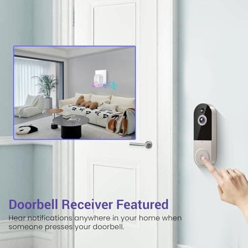 BoilNano 1080P Video Doorbell Camera Wireless, Cloud Storage, Live View, 2-Way Talk, Night Vision, 2.4Ghz WiFi Only, Indoor Surveillance, Real-Time Alert (Linen) 5