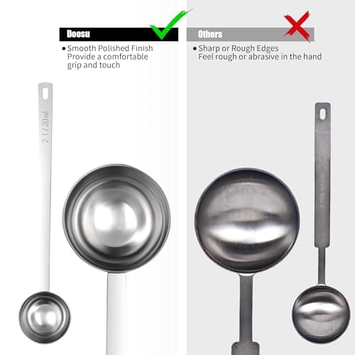 18/8 Stainless Steel Coffee Scoop, Doosu Food-Grade Metal Measuring Spoon with 6.9in Long Handle, Tablespoon Scooper for Coffee Beans, Ground Coffee, Espresso, Protein Powders, Tea, Sugar (2 Tbsp) 8