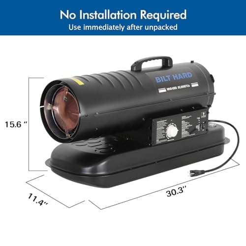 BILT HARD 85,000 BTU Forced Air Kerosene Diesel Heater, Portable Torpedo Space Heater with Thermostat Control for Outside, Jobsite, Garage, and Construction Sites, CSA Certified 7