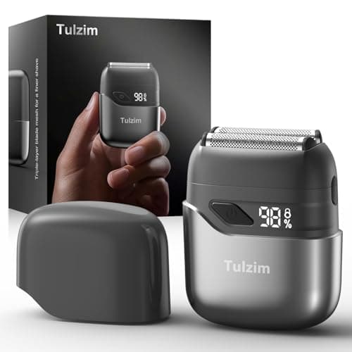 Tulzim Electric Foil Shaver for Men: Cordless Electric Razor for Face & Beard - 3 Floating Blades, 100-Min Runtime, USB-C Fast Charge, IPX7 Waterproof for Travel,Dark Gray