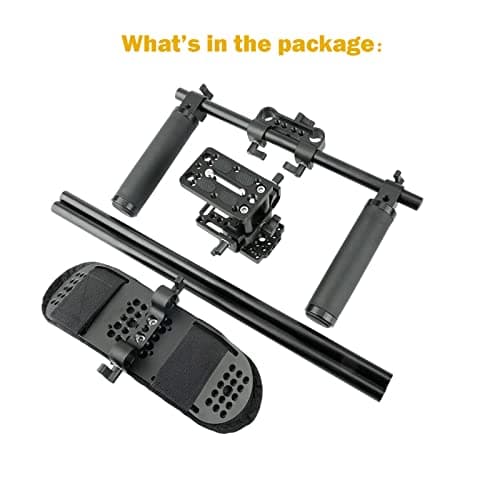 NICEYRIG 15mm Shoulder Pad Rig Support System with Riser Base Plate Mount, 15mm Rod and Rod Rail Handle Kit Universal for DSLR Camera, Mirrorless Camera - 173 7