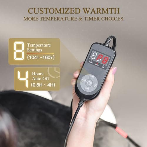 InVarme Extra Hot Heating Pad: 2X Graphene Max 160℉ Electric Heating Pad for Back Neck Shoulders Leg - Fast Deep Relief for Men Father Husband in Winter - 4H Auto Off 12" x 24" 5