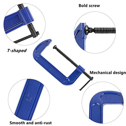 SunXuan 6 Piece C Clamps Set. 123456-Inch,C Clamp, C Clamps Heavy Duty (1inch 2inch 3inch 4inch 5inch 6inch) 2