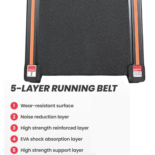 Hccsport 2.5 HP Compact Treadmill Under Desk Walking Pad with Remote Control Small Treadmill with Incline for Home Office LED Display 6