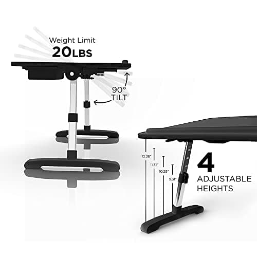Limitless TotalDesk Portable Modern Workstation and Lap Desk with Adjustable Height & Tilt (Charcoal) 9