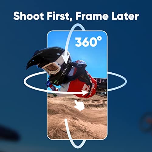 Insta360 X3 Motorcycle Kit (New Version) - Waterproof 360 Action Camera with 1/2" 48MP Sensors, 5.7K 360 Active HDR Video, 72MP 360 Photo, 4K Single-Lens, 60fps Me Mode, Stabilization 6