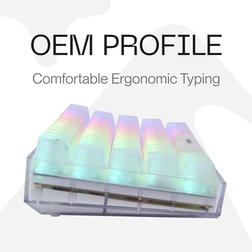 Higround Crystal Opal Basecamp 65% Mechanical USB Wired Gaming Keyboard, Silent Glacier Switches, Programmable RGB, Transparent/Translucent, Hot-Swappable, Deep Thock Creamy Sounding PC Keyboard 8