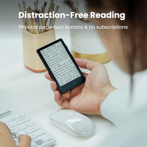 XTEINK X4 E-Book Reader, 4.3" Portable Pocket E-Ink eReader with Physical Page-Turn Buttons, Ultra-Thin 0.23 inch&2.72 oz, Magnetic-Ready Design, Distraction-Free Reading, 16GB Storage, Space Black 7