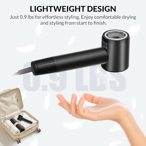 Hair Dryer, 160000 RPM High-Speed Blow Dryer with Diffuser & Nozzle, 500M Ionic Hair Dryers for Women, Professional Hairdryer for Fast Drying, Quiet Portable Travel Hair Dryer, Home & Salon Use 7