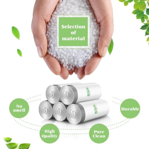 10 Gallon (fit 30-35 Liter) 63 Counts Drawstring Trash Bags By RayPard, Medium Large Kitchen Garbage Bags Trash Can Liners for Home, Office, Light Residential Waste Outdoor Lawn Bags, White 6