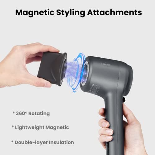 SKANWEN Professional Ionic Hair Dryer with Diffuser, High-Speed Blow Dryer with 110,000 RPM Brushless Motor for Fast Drying | Lightweight, Low Noise, Thermo-Controlled Hairdryer for Home/Travel, Gray 6