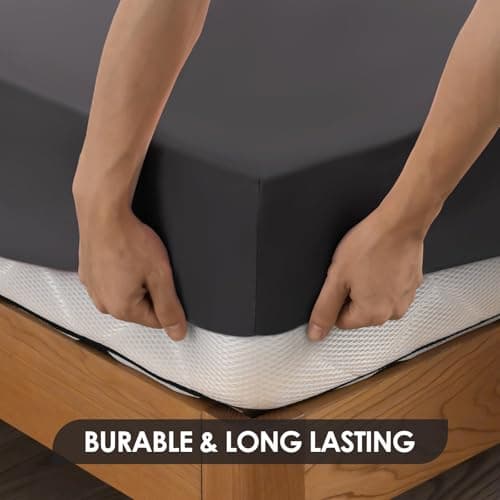 Claphin One Piece Fitted Sheet, Softest Quality Microfiber, 15" Deep Pocket Sheets with Wrinkle and Fade Resistant, Durable and Long Lasting Queen Sheet Only, Black 6