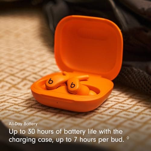 Beats Powerbeats Fit - Wireless Noise Cancelling Workout Earbuds with Secure-Fit Wingtips, Up to 30-Hour Battery Life, Sweat & Water Resistant, Apple & Android Compatible - Spark Orange 6