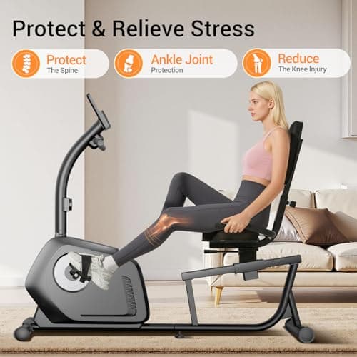 Recumbent Exercise Bike, Magnetic Staionary Bikes for Home with 16-level Resistance & Adjustable Seat, Staionary Bike for Seniors Adults, 330 LBS & LCD Monitor 3