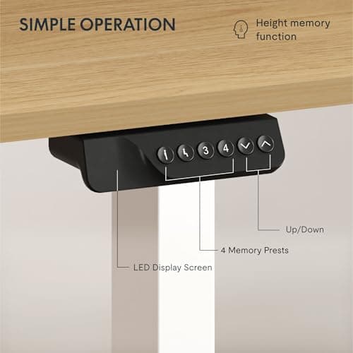 FLEXISPOT 63 x 28 Inch Large Standing Desk, Stand Up Desk with Splice Board, Rising Desks for Home Office, Office Desk with Headphone Hook, Maple 5