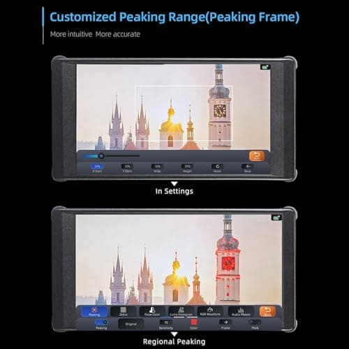 Portkeys PT6 5.2 inch DSLR Camera Monitor, 3D LUT 4K HDMI Touch Screen 1920 * 1080 Live Streaming Monitor with Peaking Frame, Wireframe Protection, Image Crop Function for Live Stream, etc 6
