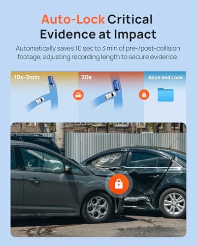 70mai Dash Cam Front and Rear - 2.5K+1080P Dual Dash Camera with HDR, Super Night Vision, F1.55 Aperture, 24H Parking Mode, Built-in Wi-Fi & GPS, G-Sensor, Loop Recording, 64GB Card Included (A410) 7