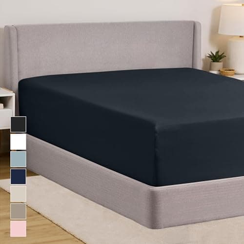 GORILLA GRIP Fitted Sheets, Stay in Place Twin Size Bottom Bed Sheet, Deep Pocket Mattress, Lightweight Microfiber Sábana, All Around Elastic, Oeko-Tex, Wrinkle and Shrink Resistant, Charcoal