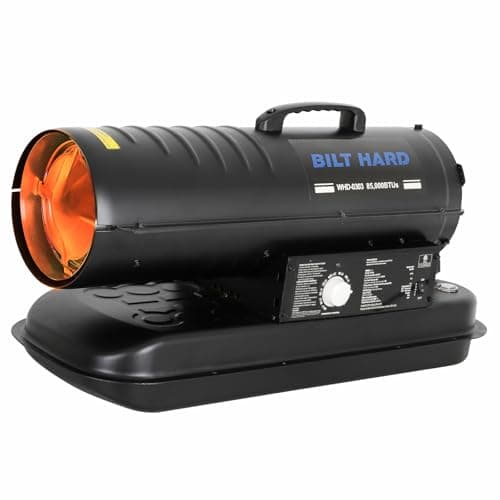 BILT HARD 85,000 BTU Portable Kerosene Diesel Heater, Forced Air Torpedo Heater with with Adjustable Thermostat, for Outdoor, Garage, Workshops, Construction Site, CSA Certified