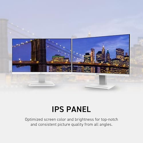 msi Pro MP243XW, 24" Monitor IPS FHD (1920 x 1080) Non-Glare with Super Narrow Bezel 100HZ 1ms 16:9 with Tilt Stand, White 5