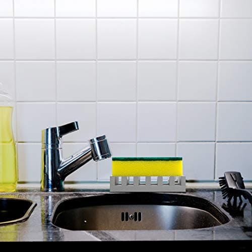 2Pcs Soap Dish Holder, Non-Slip Bathroom Accessories Silicone Soap Case Saver, Sink Deck Bathtub Shower Dish Soap Drainer, Silicone Holder for Soap, Sponges, Scrubber (Grey) 8