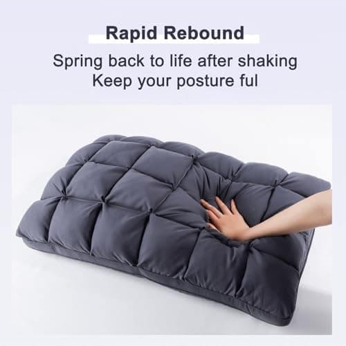 YOUR MOON Soft Pillows for Sleeping, Support Bed Pillows, Fluffy Down Alternative Pillow, Luxury Hotel Gel Pillows for Side Sleeping Queen Size (Gray) 6