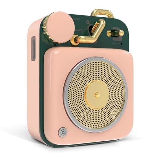 Muzen Mini Bluetooth Speaker, Button Small Cute Portable Metal Retro Wireless Speaker with Loud Volume Great Sound and Portable Lanyard & Gift Bag for Office Classic Vintage Decor