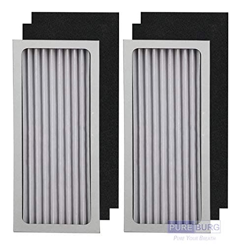 PUREBURG 990051000 Replacement True HEPA Filter Set Compatible with Hamilton Beach TrueAir 04383 04384 04385 04386 Compact Pet Air Purifier,H13 Activated Carbon,2-Pack 5