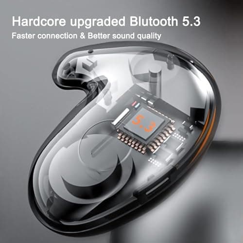 Rehoria Invisible Sleep Wireless Earphone, Sleeping Earbuds for Side Sleepers Built-in Mic, Earbuds for Sleeping with Type-C Fast Charging Case (Black) 6