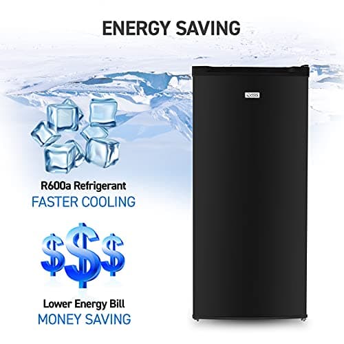 Commercial Cool Upright Freezer, Stand Up Freezer 5 Cu Ft with Reversible Door, Black 6