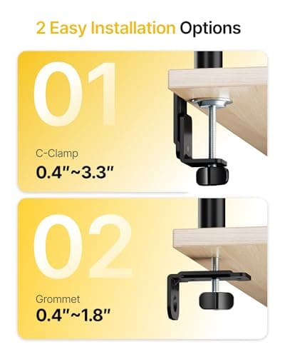 monTEK Quad Monitor Stand Mount, Fully Adjustable Desk Mount for 4 Screen up to 17”-32” and 22lbs Capacity Each Arm, Stable Monitor Arm with C Clamp and Grommet Base, VESA 75x75mm/100x100mm 5