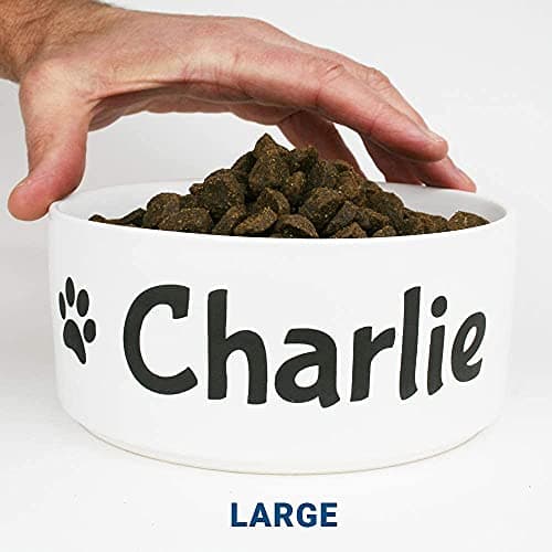 GoTags Personalized Dog Bowl with Name, Ceramic Dog and Cat Bowls, Custom Engraved with Pet’s Name and Design, Pet Dish for Dry or Wet Food and Water, Available in 2 Sizes - Small and Large 6
