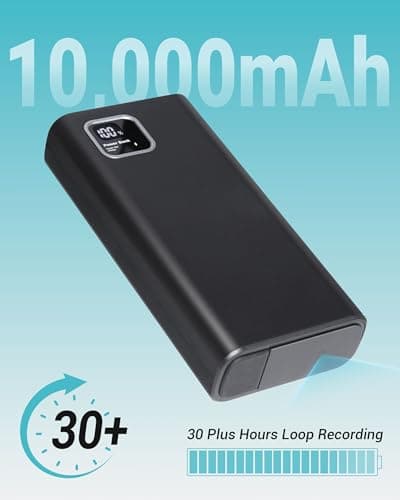 Zygnatek 2K HD Small Security Camera with Motion Detector, Power Bank with Night Vision Gravity Sensor, Loop Recording, 10,000mAh for Home Mini Camera with 64G SD Card, No App Required, No Audio 7